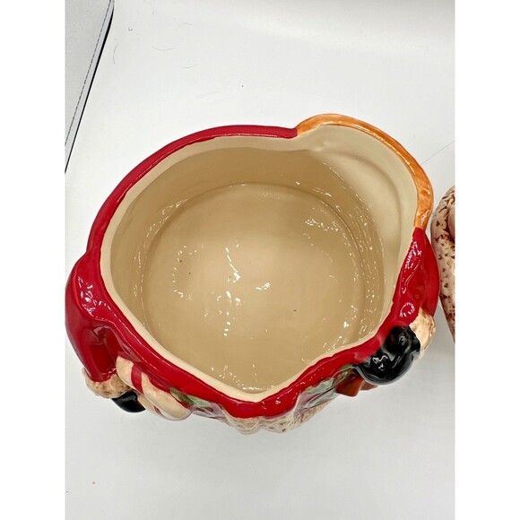 Large Ceramic Santa Cookie Jar 10.5” Red Christmas Holiday Kitchen Decor - Picture 6 of 9